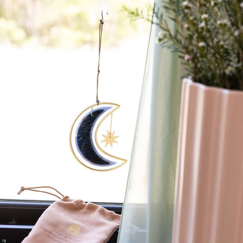 
                  
                    Scout Curated Wears - Stained Glass Light Catcher - Moon Star - Pink Pig
                  
                