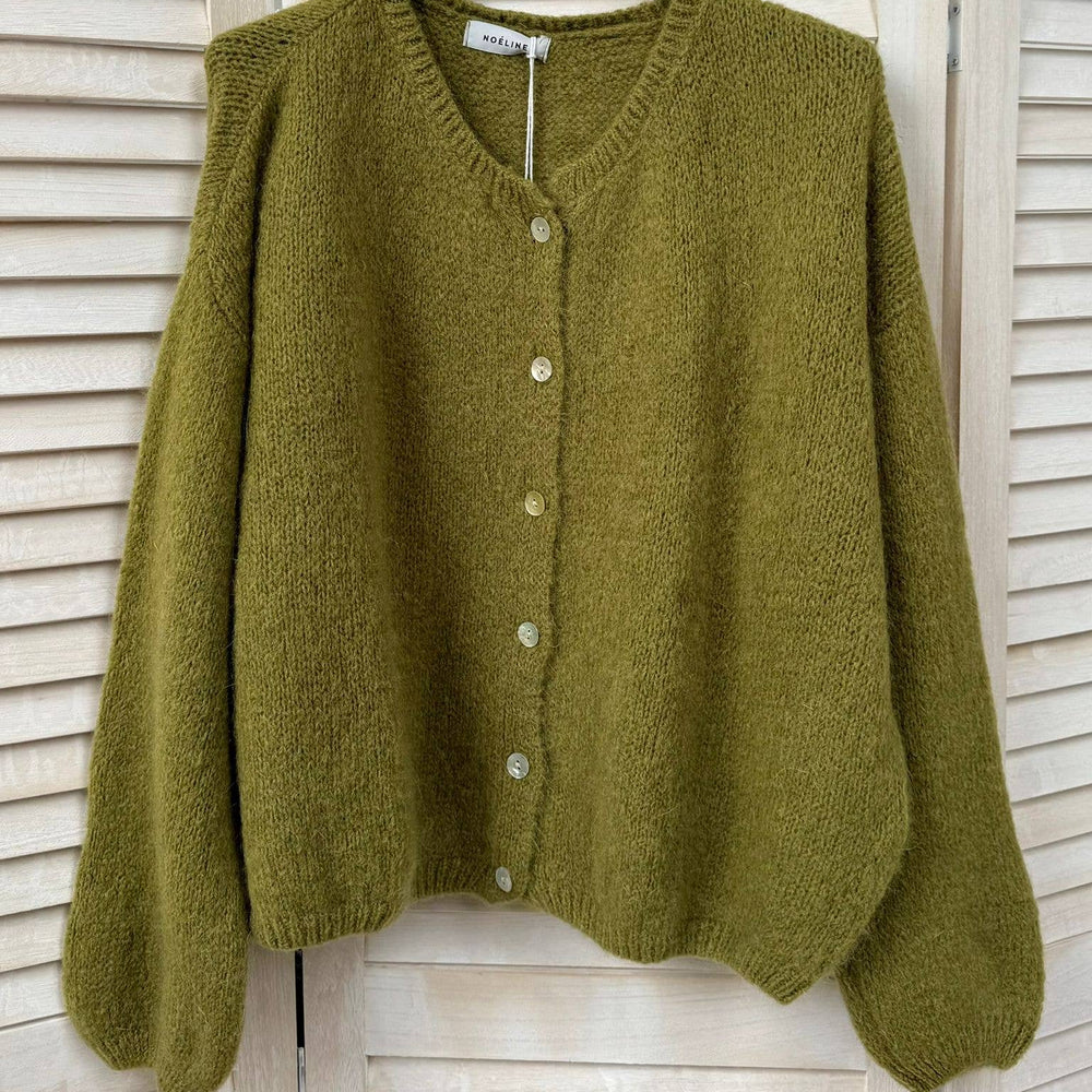 
                  
                    NOELINE - Kid mohair and wool cropped cardigan - Pink Pig
                  
                