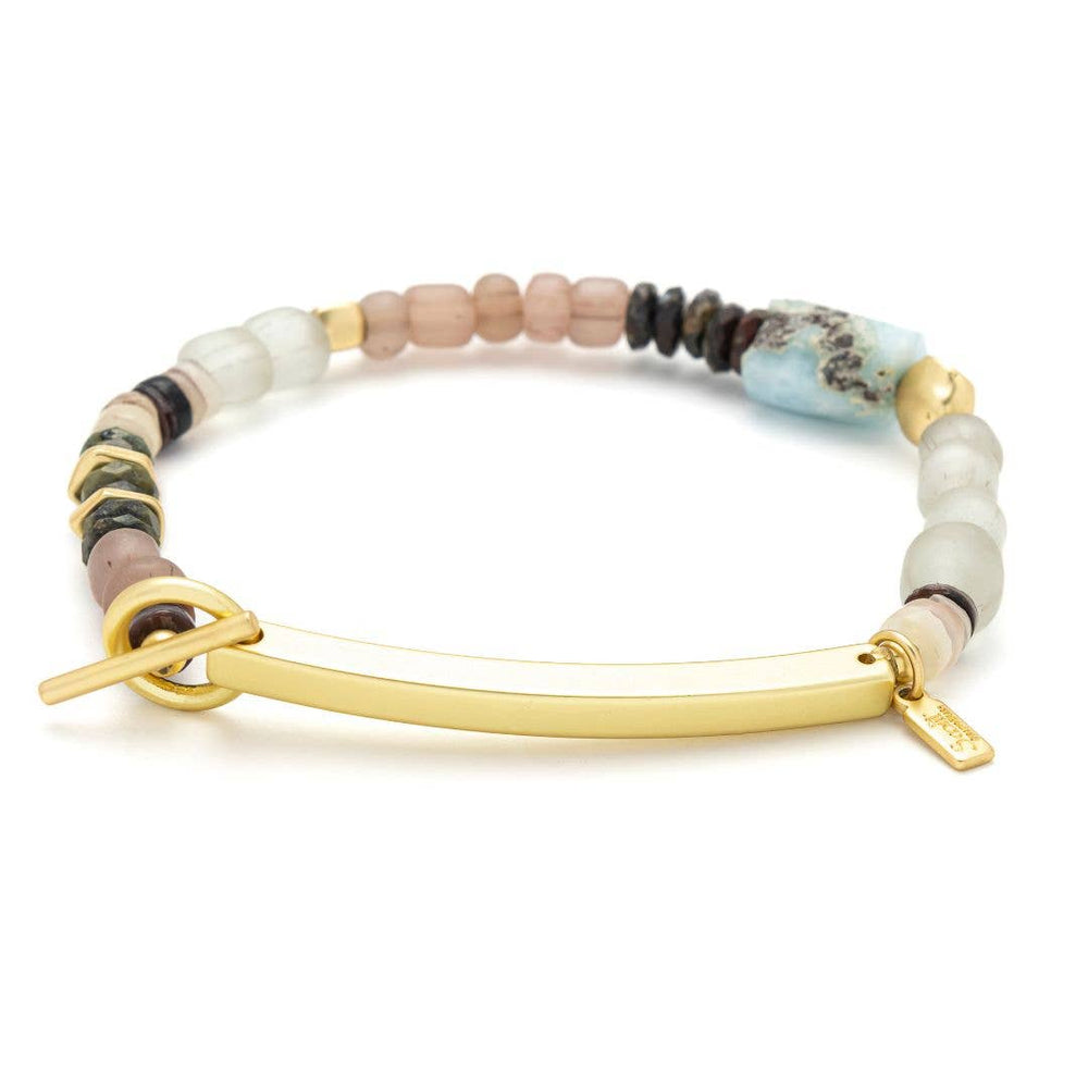 Scout Curated Wears - Hidden Message Bracelet - Badass/Larimar/Gold