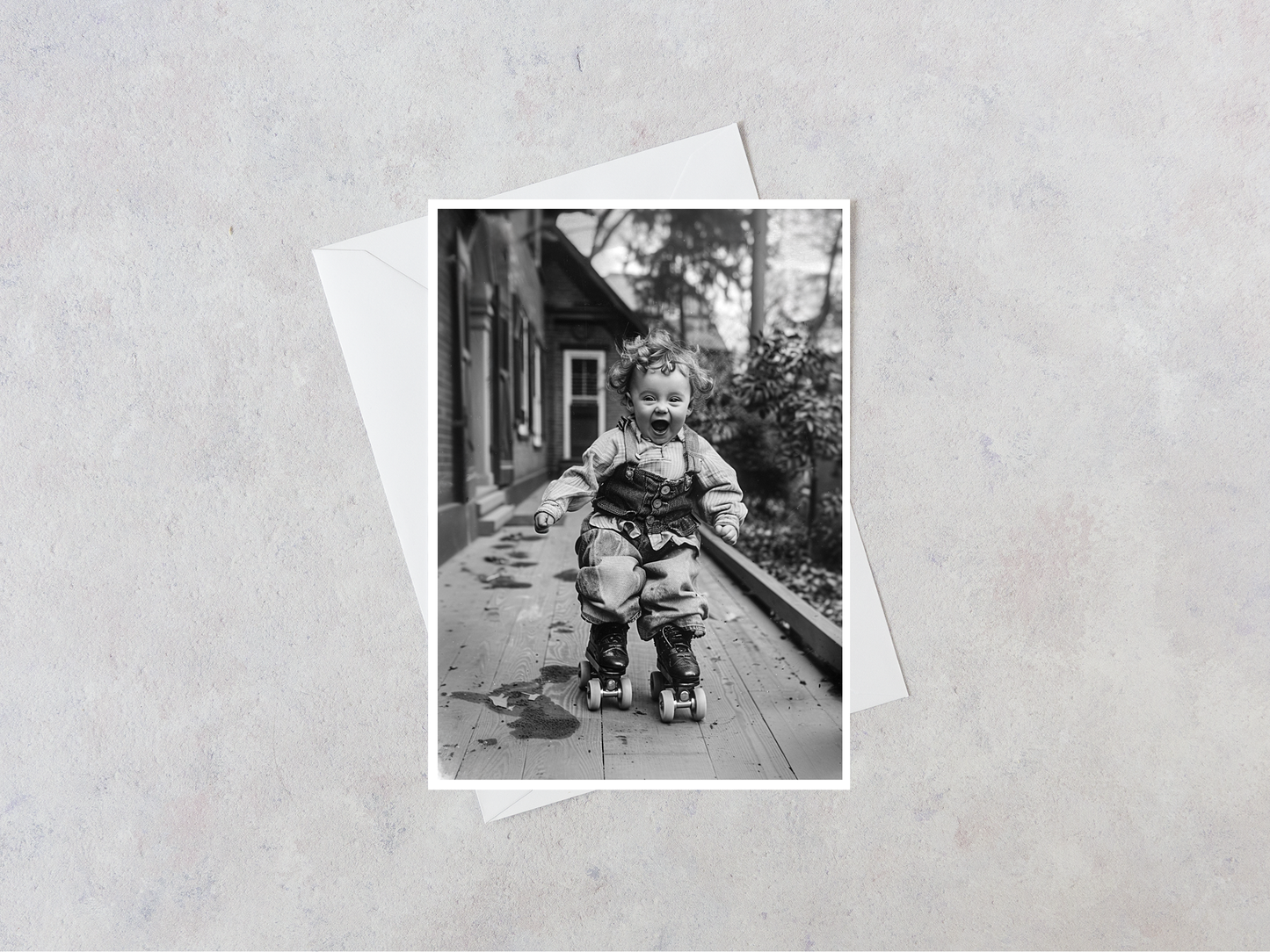 Salty Alyce - Girl On Roller Skates Blank Card 144RD Books & Stationary Salty Alyce