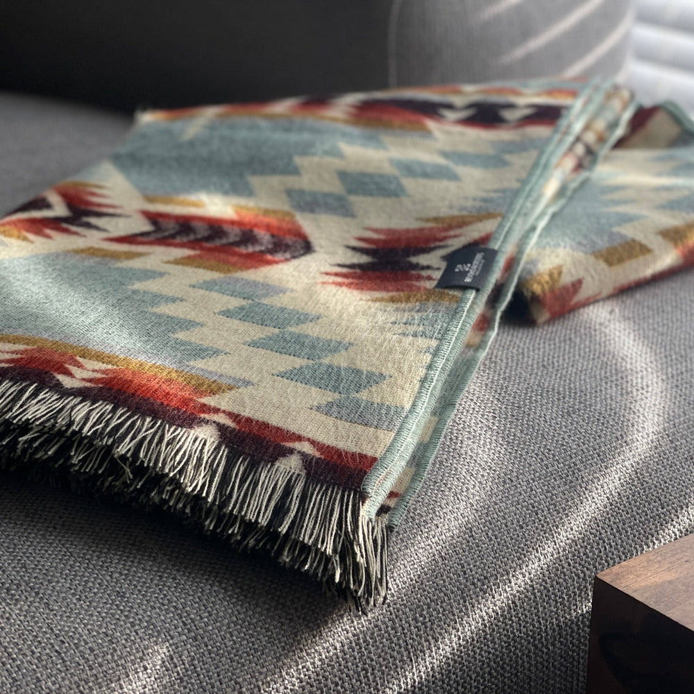 Beyond Borders Collective | Artisan-Made Blankets & Throws - Secoya Throw - Vibrant Mint | Fall Decor - Pink Pig