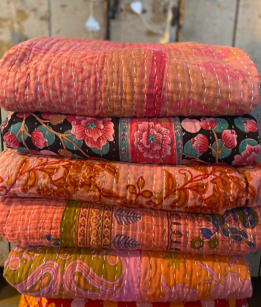 
                  
                    Seeds - Pink and Red Kanthas | Recycled Sarees 100% Cotton.
                  
                