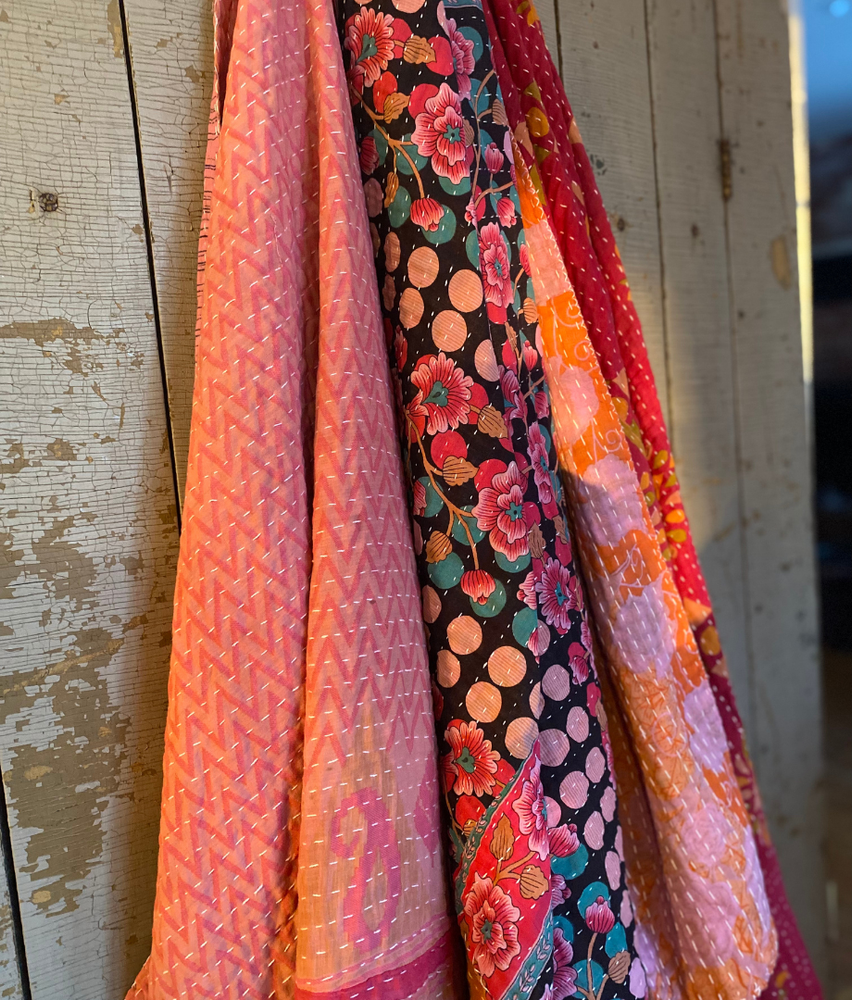
                  
                    Seeds - Pink and Red Kanthas | Recycled Sarees 100% Cotton.
                  
                