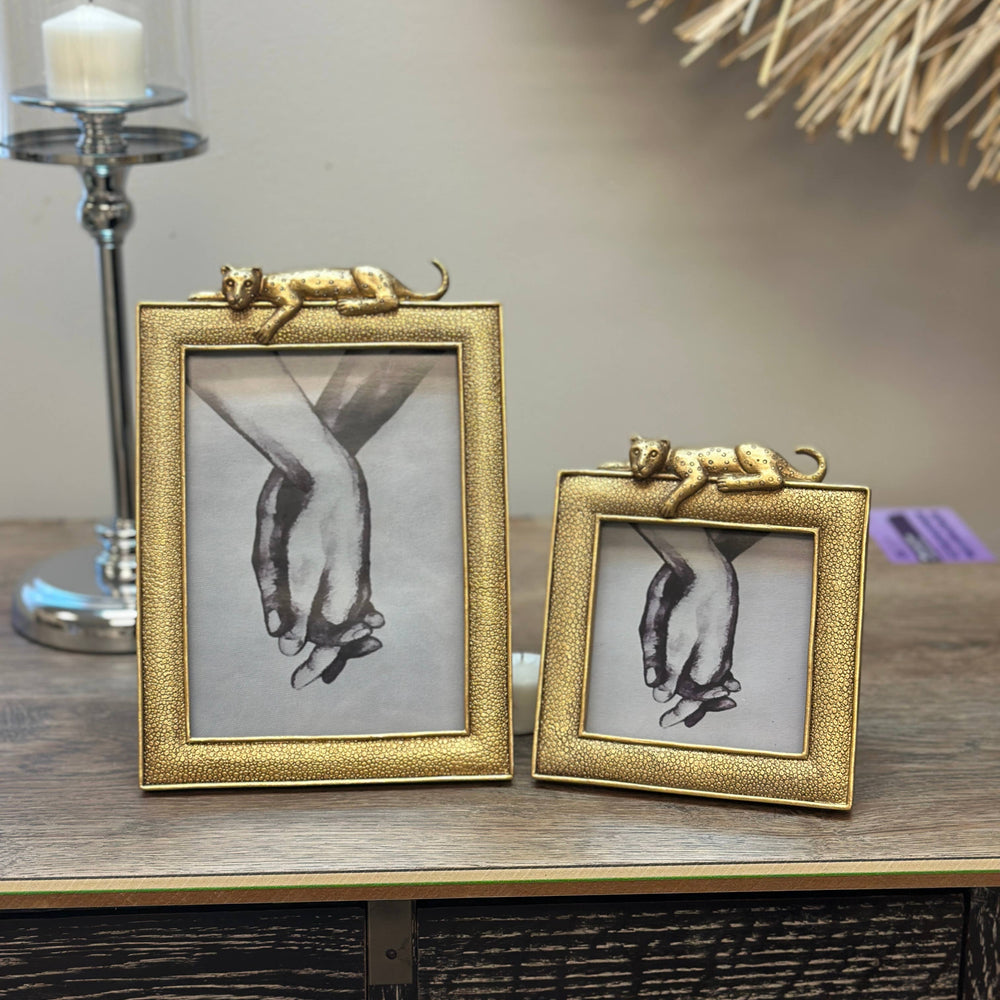 
                  
                    Vagabond Vintage - Luxurious Gold Leopard Photo Frame
                  
                