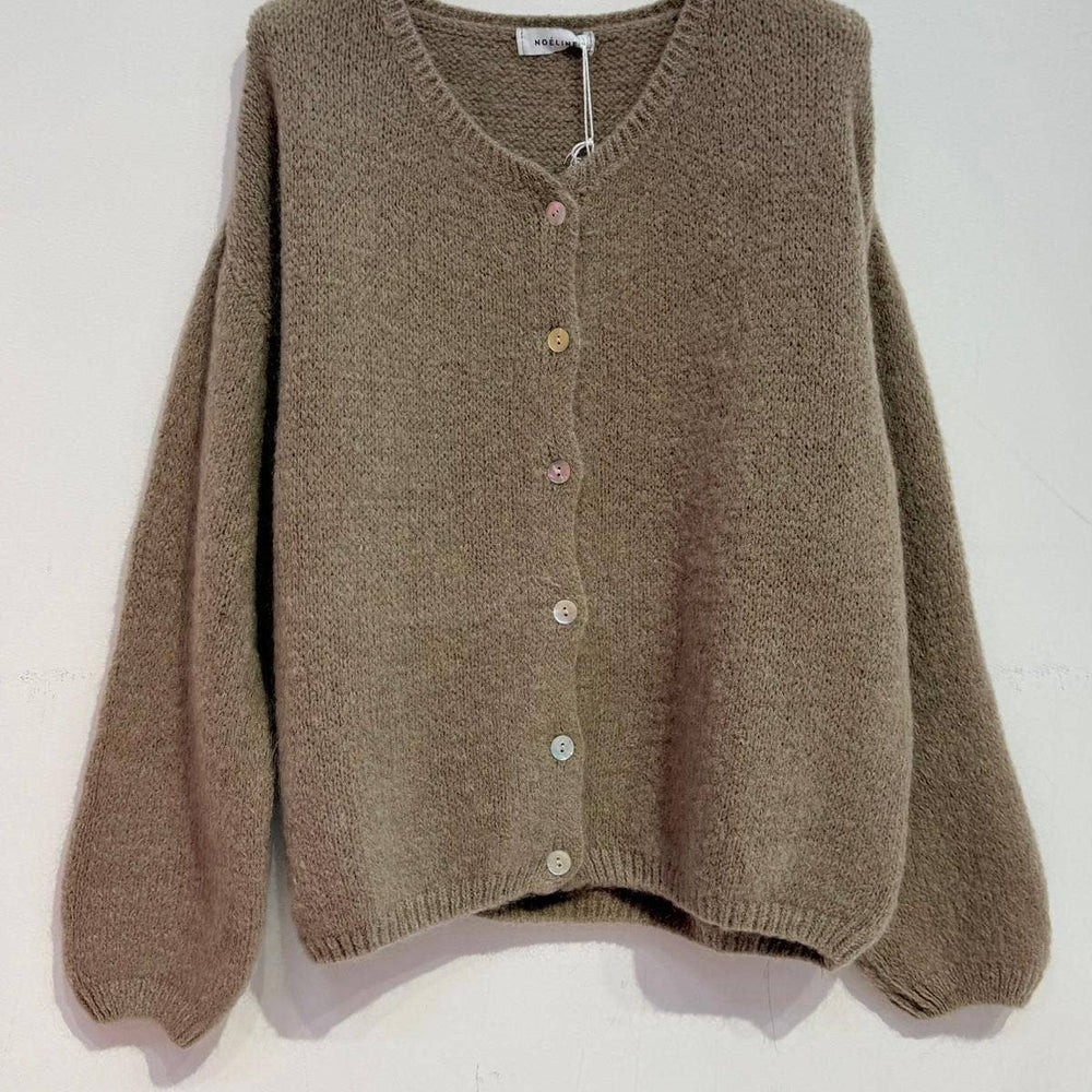 
                  
                    NOELINE - Kid mohair and wool cropped cardigan - Pink Pig
                  
                
