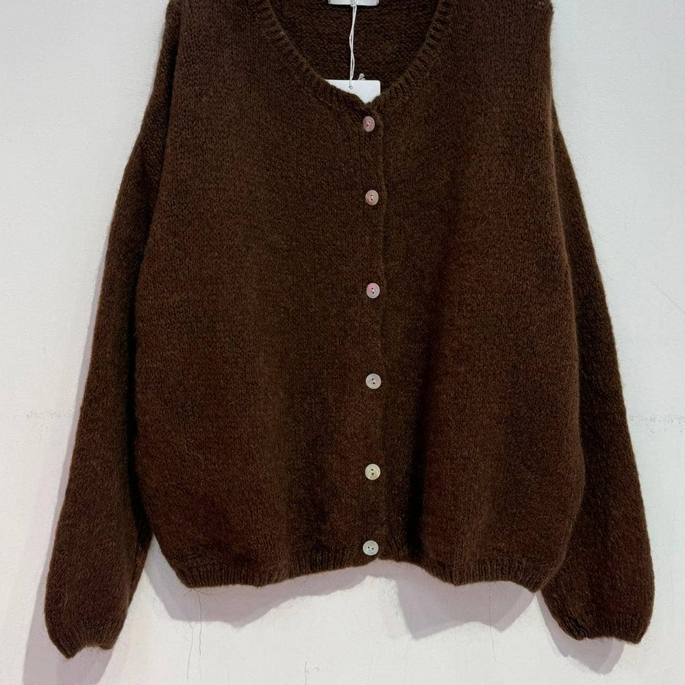 
                  
                    NOELINE - Kid mohair and wool cropped cardigan - Pink Pig
                  
                