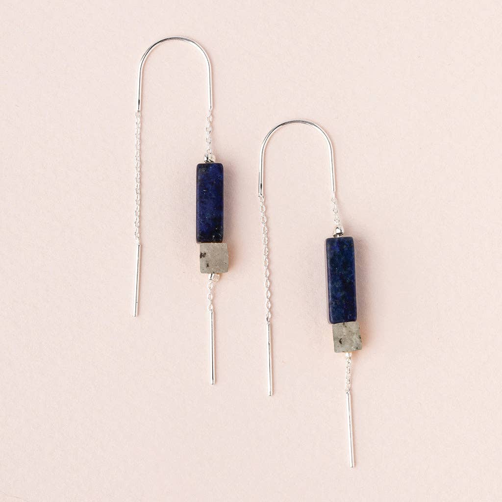 Scout Curated Wears - Rectangle Stone Earring - Lapis/Black/Silver