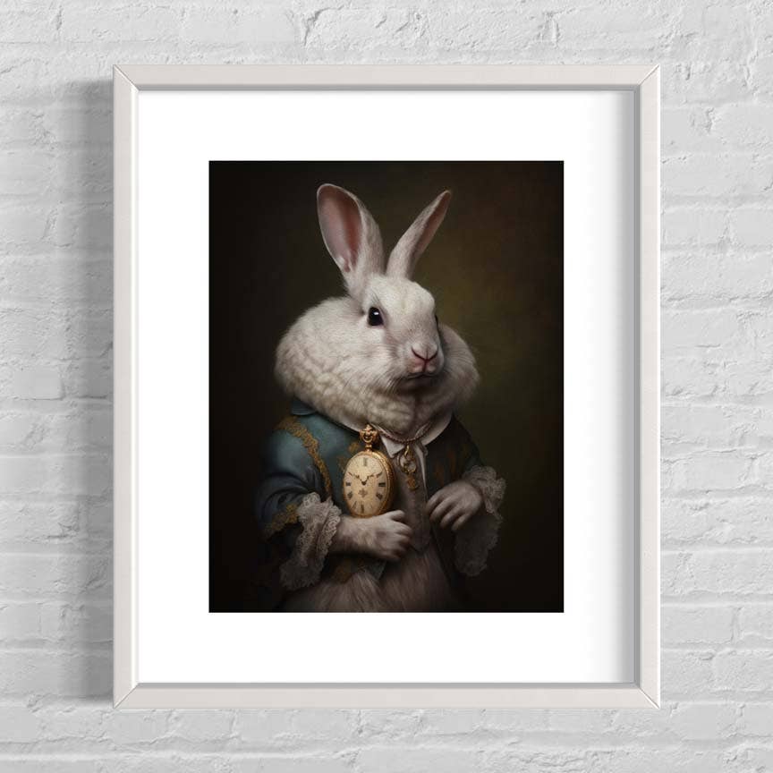 
                  
                    Salty Alyce - White Rabbit Alice in Wonderland Victorian Portrait AS207 - Pink Pig
                  
                