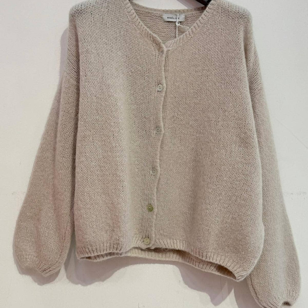 
                  
                    NOELINE - Kid mohair and wool cropped cardigan - Pink Pig
                  
                