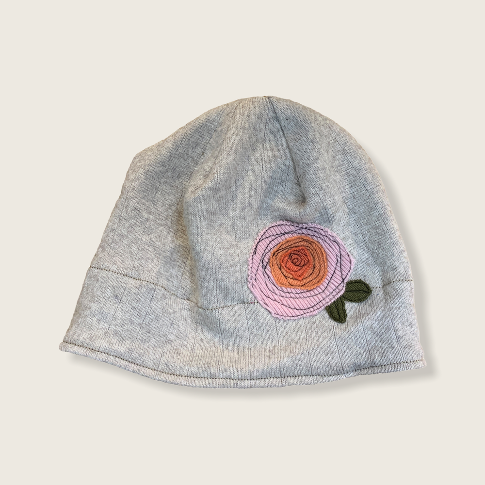 Sardine Clothing Co. - Wool Hat-Blooming Rose Accessories Sardine Clothing Co. Pink on Grey One Size Fits Most