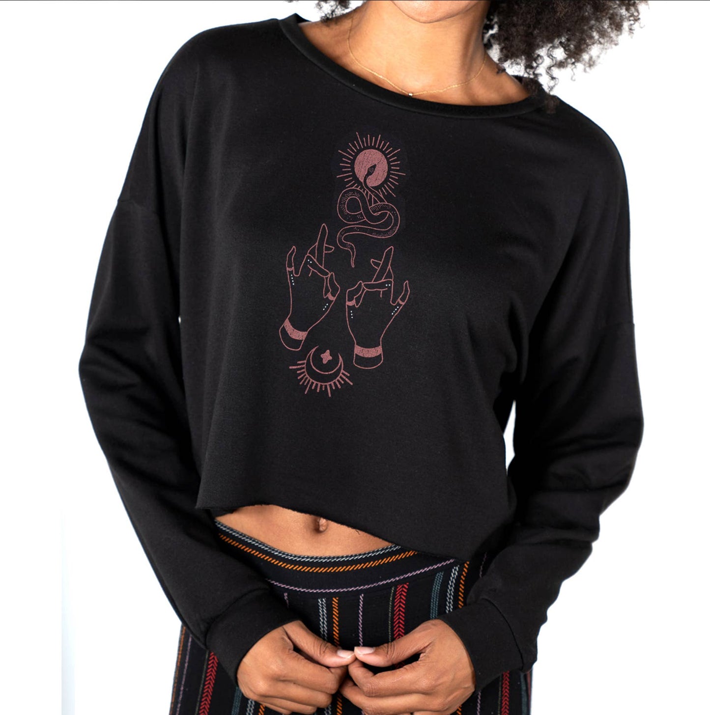 NEOCLASSICS - Manifest Crop Fleece Sweatshirt - One Size NEOCLASSICS