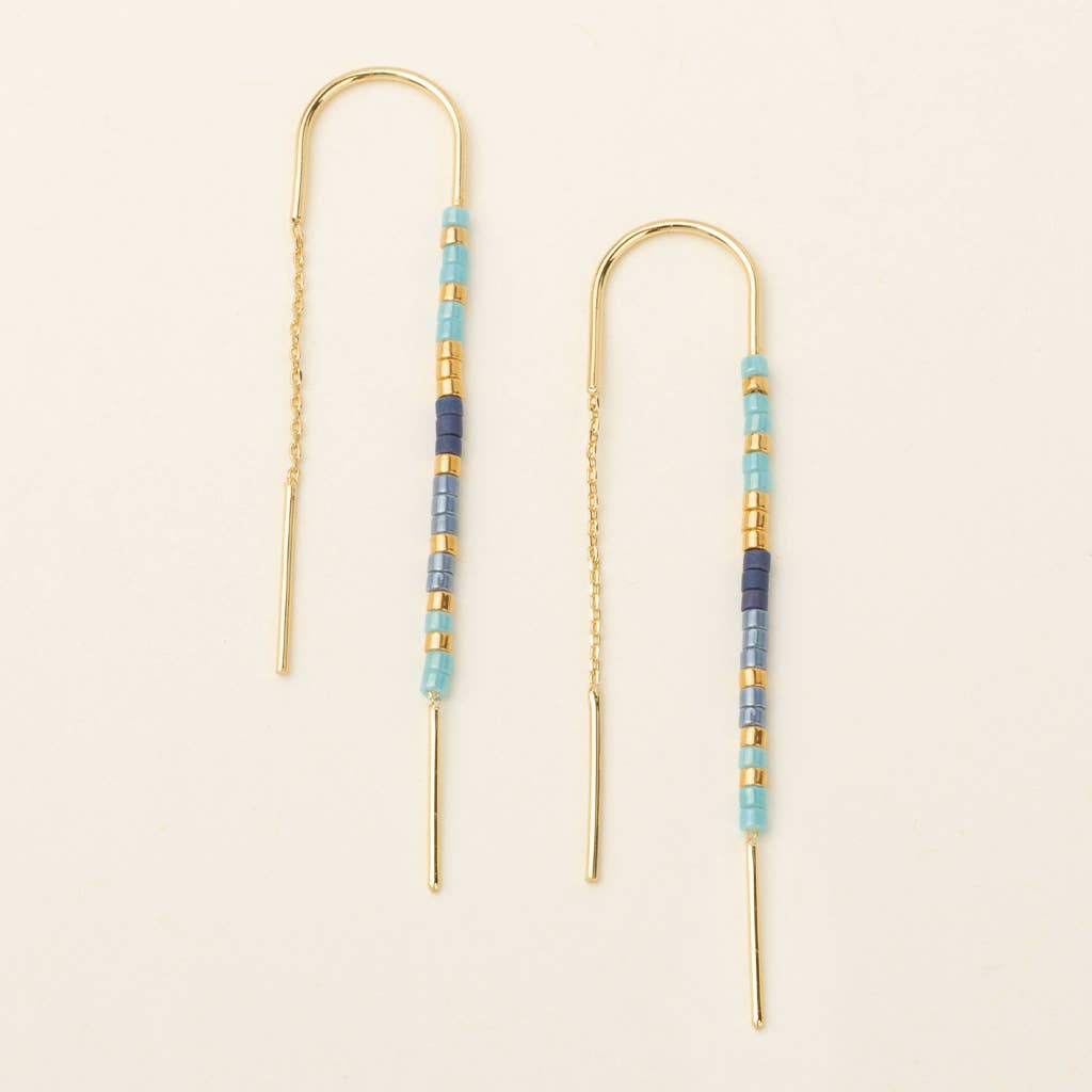 Scout Curated Wears - Chromacolor Miyuki Thread Earring - Cobalt Multi/Gold