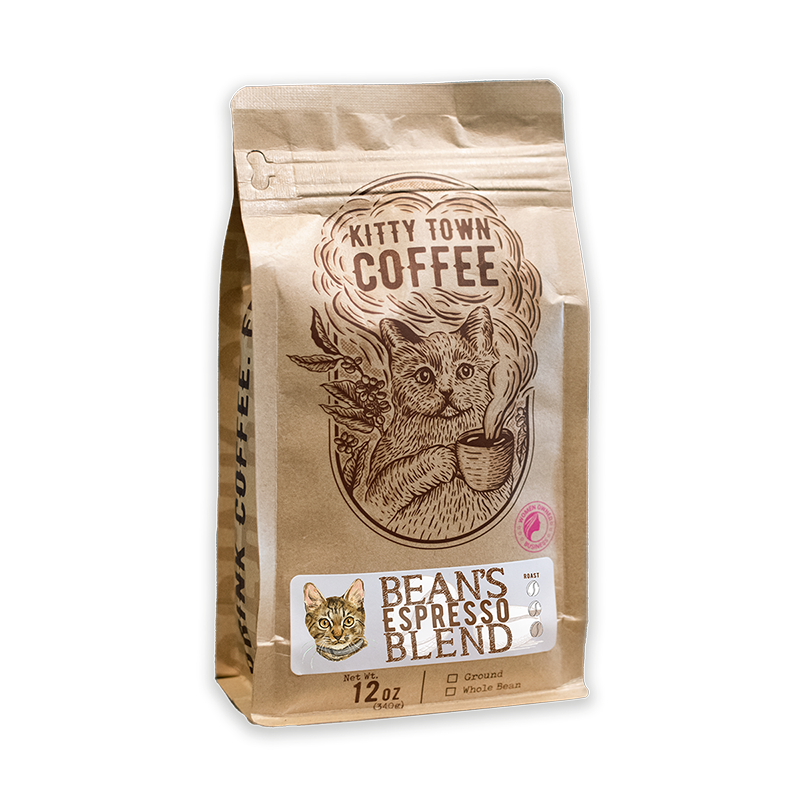 Kitty Town Coffee - Bean's Espresso Blend: Medium Roast Espresso Blend - Pink Pig