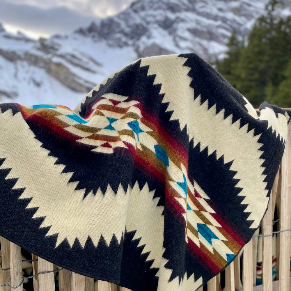 
                  
                    Beyond Borders Collective | Artisan-Made Blankets & Throws - Tsachila Blanket - Colorful Black | Fall Decor - Pink Pig
                  
                