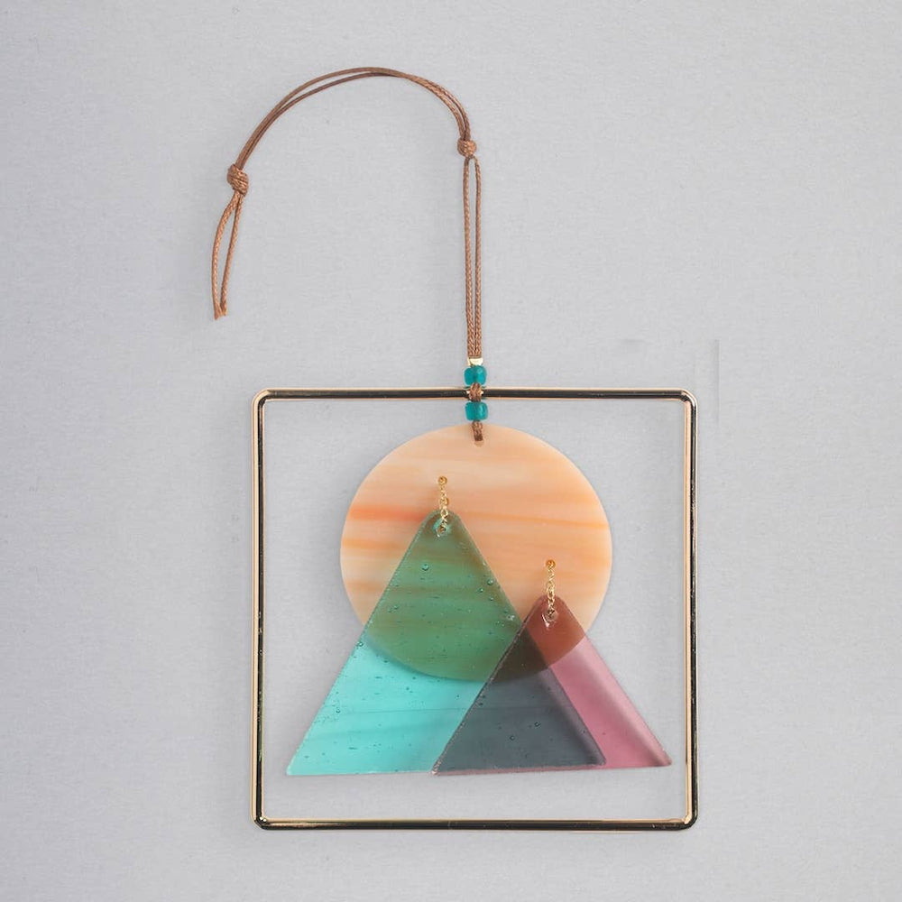 
                  
                    Scout Curated Wears - Stained Glass Light Catcher - Sunset Mountains - Pink Pig
                  
                