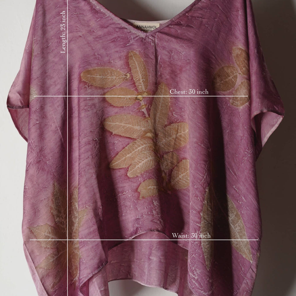 
                  
                    Annahmol - Eco Print Plant Dyed Free Size Top - Pink Pig
                  
                