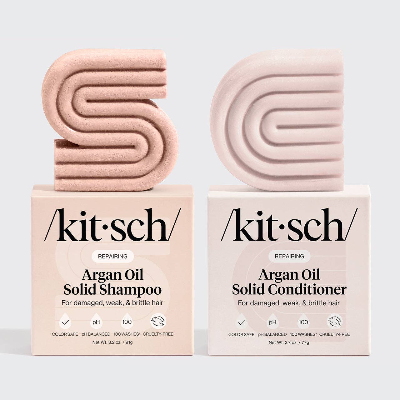 KITSCH - Repairing Argan Oil Shampoo & Conditioner Bar Combo Beauty & Fragrance KITSCH