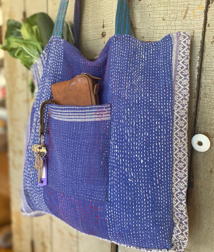 
                  
                    Seeds - Kantha Pocket Tote Bag | Recycled Cotton Unique Seeds
                  
                