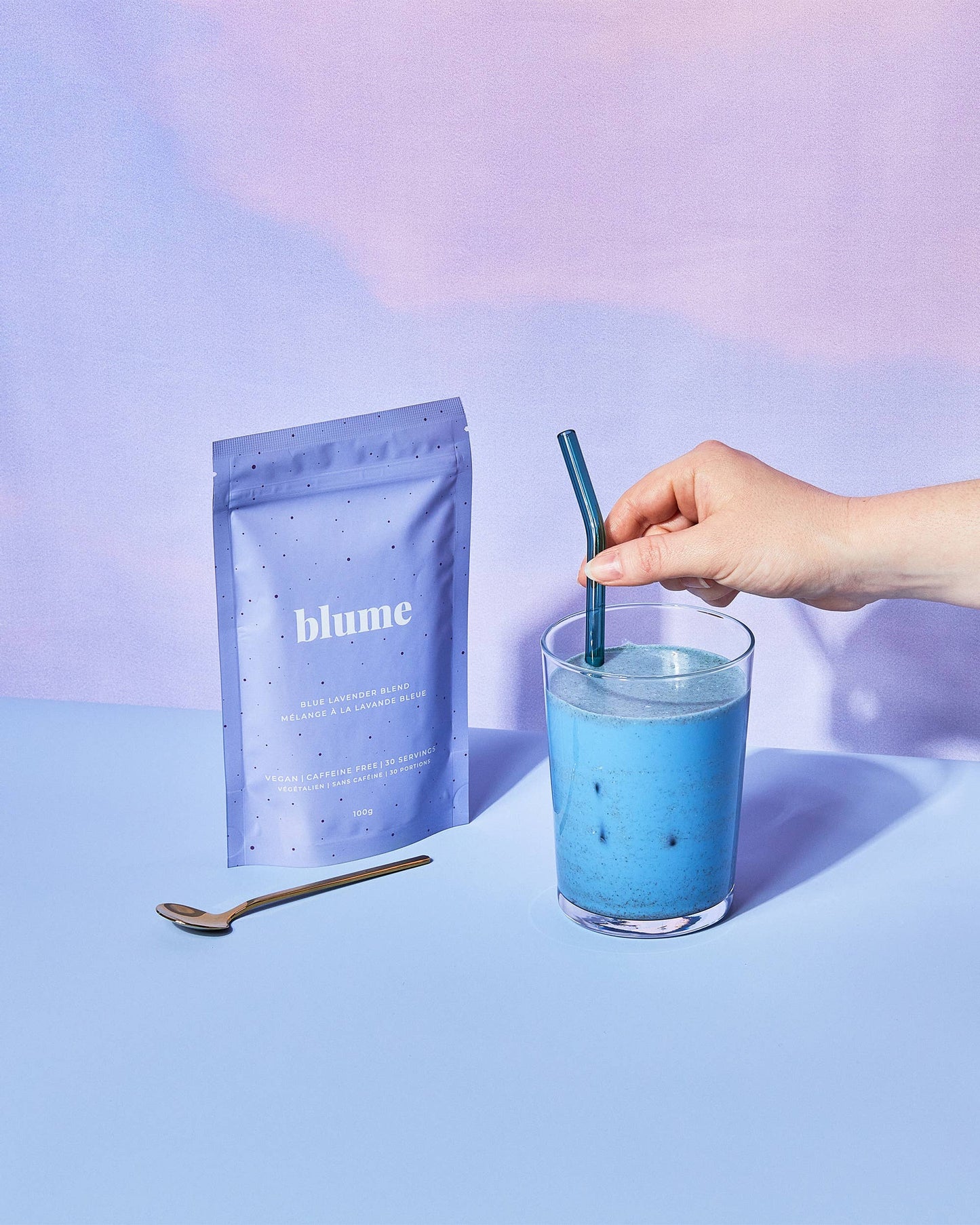 Blume - Superfood Latte Powder, Blue Lavender - Pink Pig