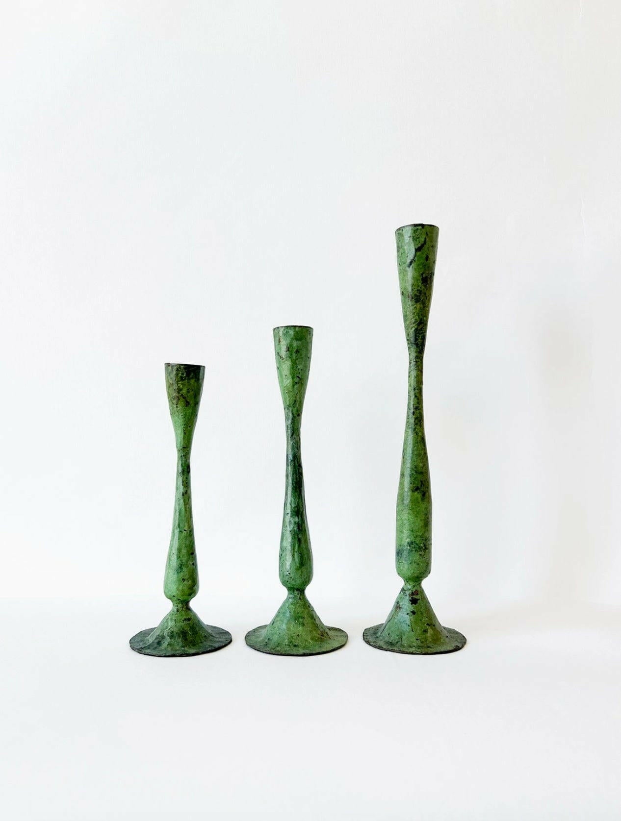Verdigris Candle Holders