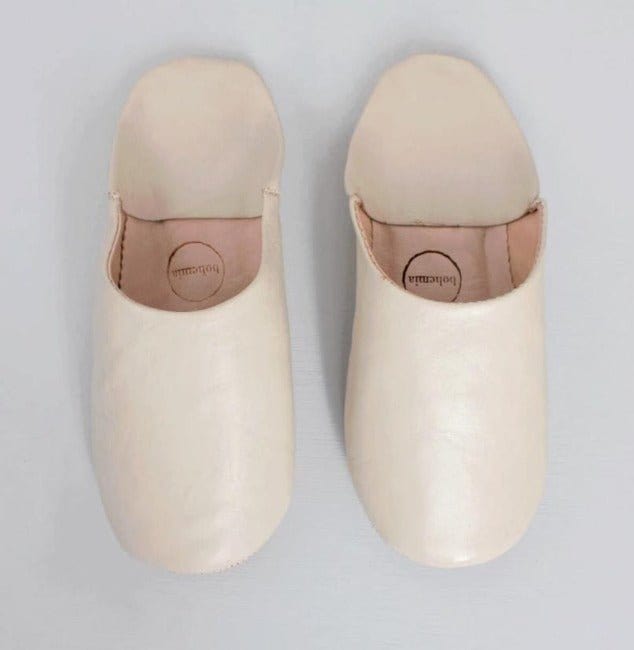 
                  
                    Moroccan Babouche Slippers - Chalk - Pink Pig
                  
                