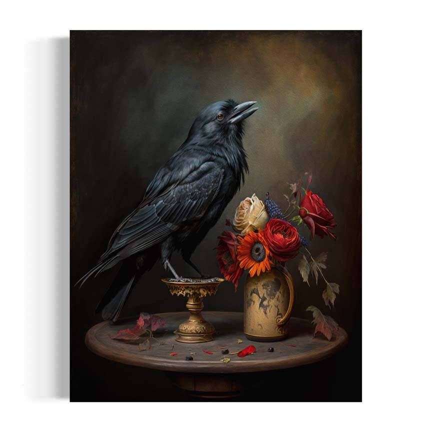 Salty Alyce - Black Raven Still life Painting Wall Art AS164 Salty Alyce