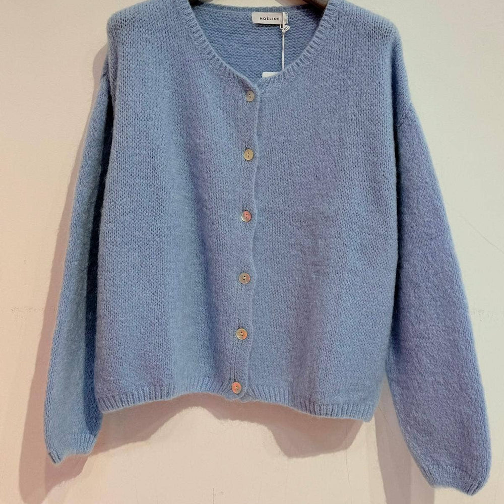 
                  
                    NOELINE - Kid mohair and wool cropped cardigan - Pink Pig
                  
                