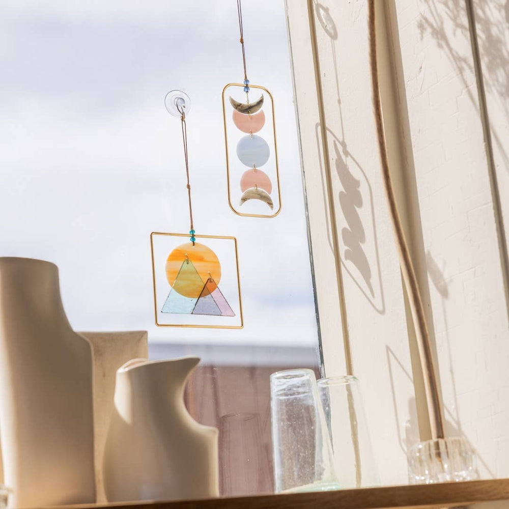 
                  
                    Scout Curated Wears - Stained Glass Light Catcher - Sunset Mountains - Pink Pig
                  
                