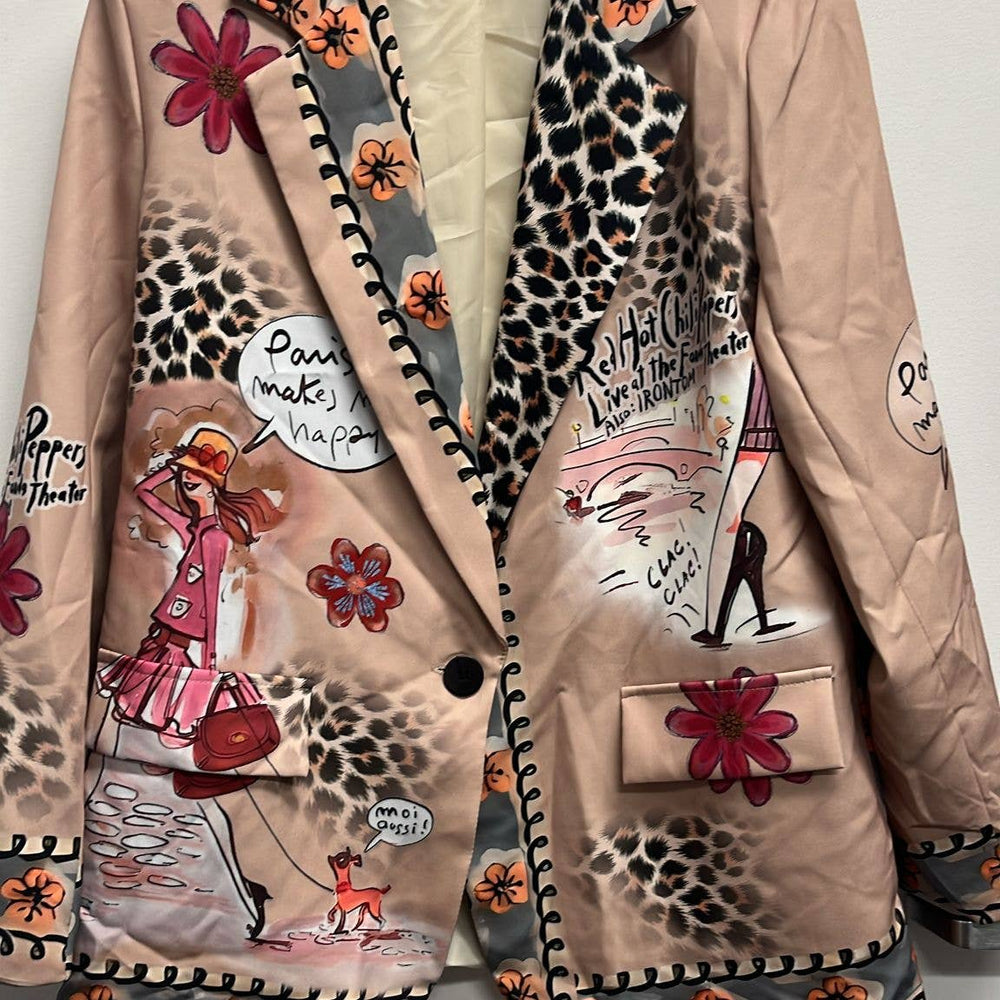 LOOWIE - LUPA One Size Italian Parisian Chic Print Blazer LOOWIE LOOWIE