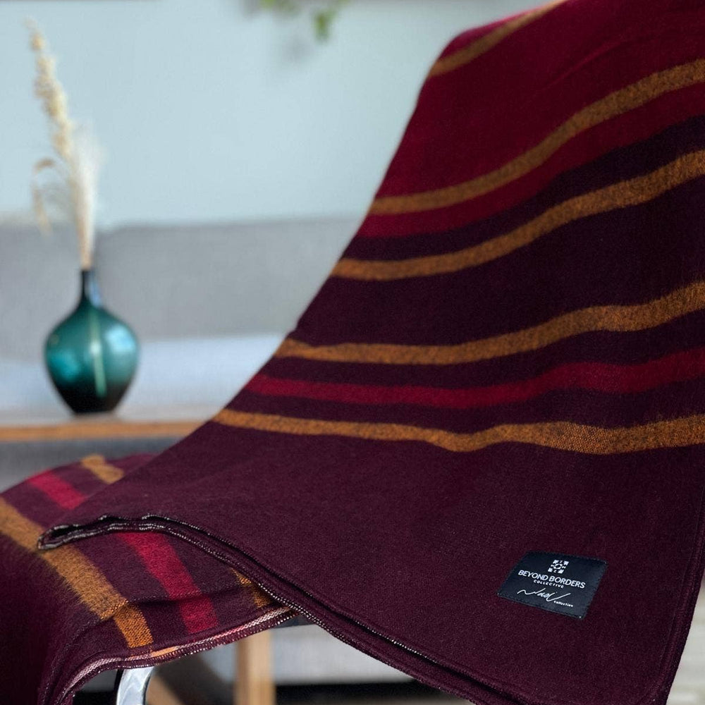 Beyond Borders Collective | Artisan-Made Blankets & Throws - Tierra Blanket - Redwood | Fall Decor - Pink Pig