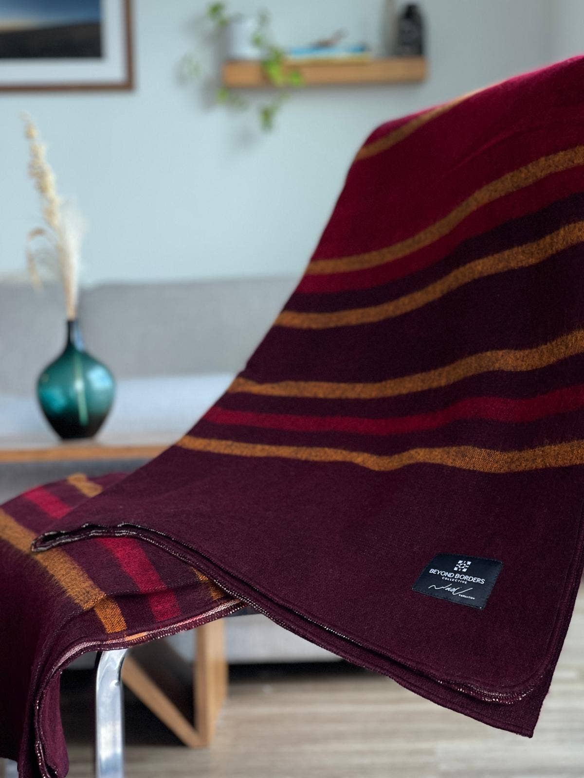 Beyond Borders Collective | Artisan-Made Blankets & Throws - Tierra Blanket - Redwood | Fall Decor - Pink Pig