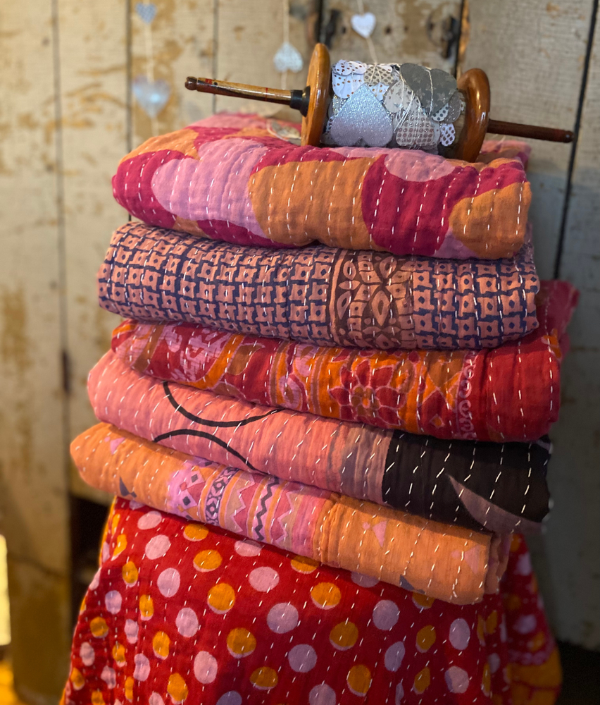 
                  
                    Seeds - Pink and Red Kanthas | Recycled Sarees 100% Cotton.
                  
                