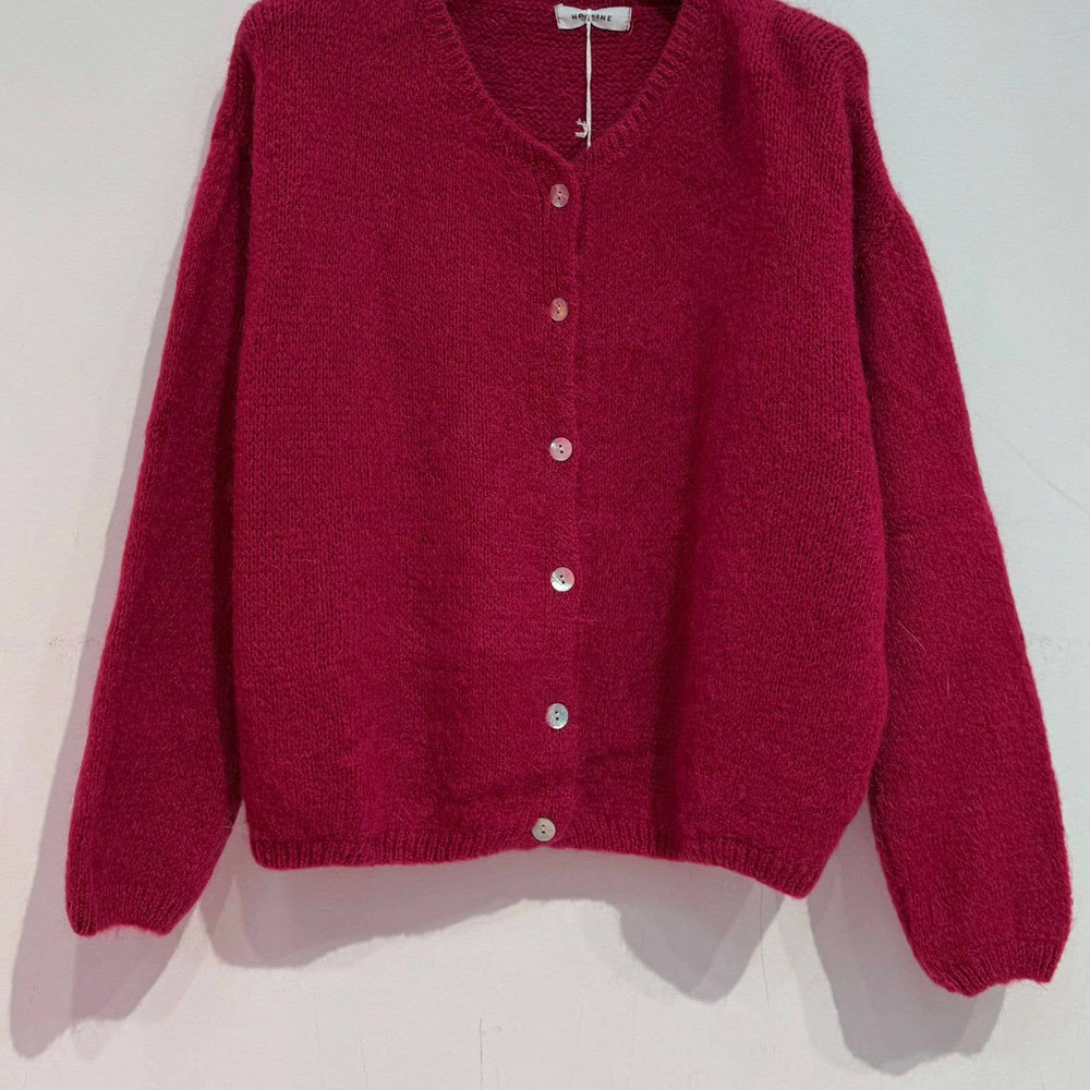 
                  
                    NOELINE - Kid mohair and wool cropped cardigan - Pink Pig
                  
                
