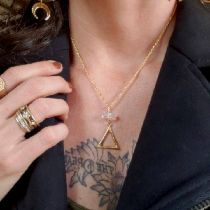 
                  
                    Dreamers of Dreams Gold Alchemy Element Necklaces Fire Water Air Earth 1.5 Inch Pendant Adjustable 14k Gold Plated Cable Chain 20 Inch Long - Pink Pig
                  
                