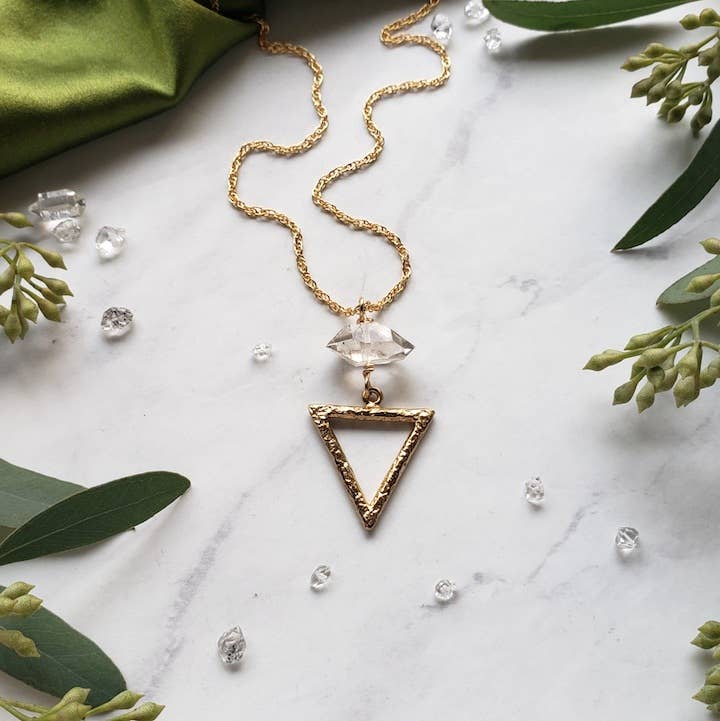 
                  
                    Dreamers of Dreams Gold Alchemy Element Necklaces Fire Water Air Earth 1.5 Inch Pendant Adjustable 14k Gold Plated Cable Chain 20 Inch Long - Pink Pig
                  
                