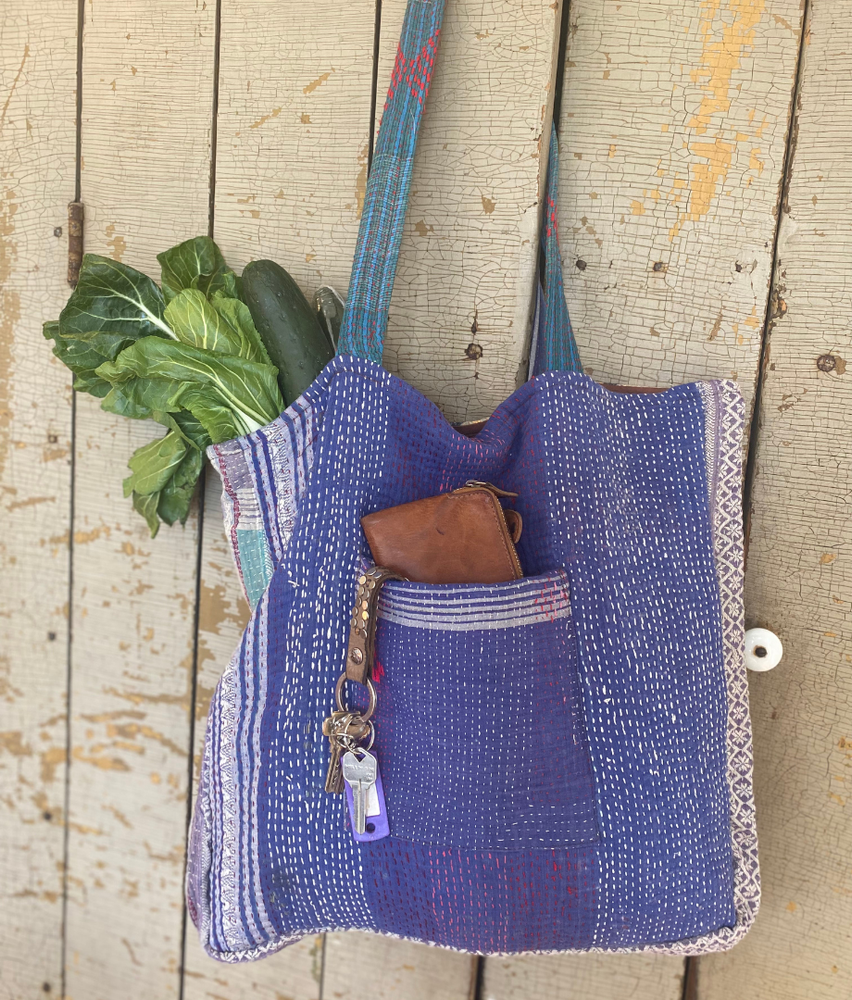 
                  
                    Seeds - Kantha Pocket Tote Bag | Recycled Cotton Unique Seeds
                  
                