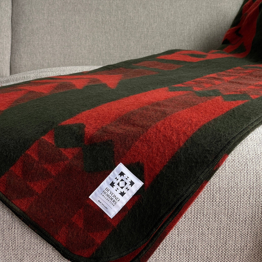 
                  
                    Artisan-Made Blankets & Throws - Loja Blanket - Dark Moss | Fall Decor - Pink Pig
                  
                