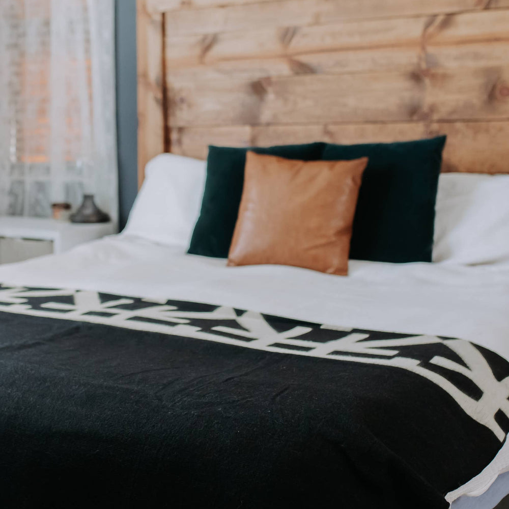 
                  
                    Beyond Borders Collective | Artisan-Made Blankets & Throws - Destino Blanket - Natural / Black | Fall Decor - Pink Pig
                  
                