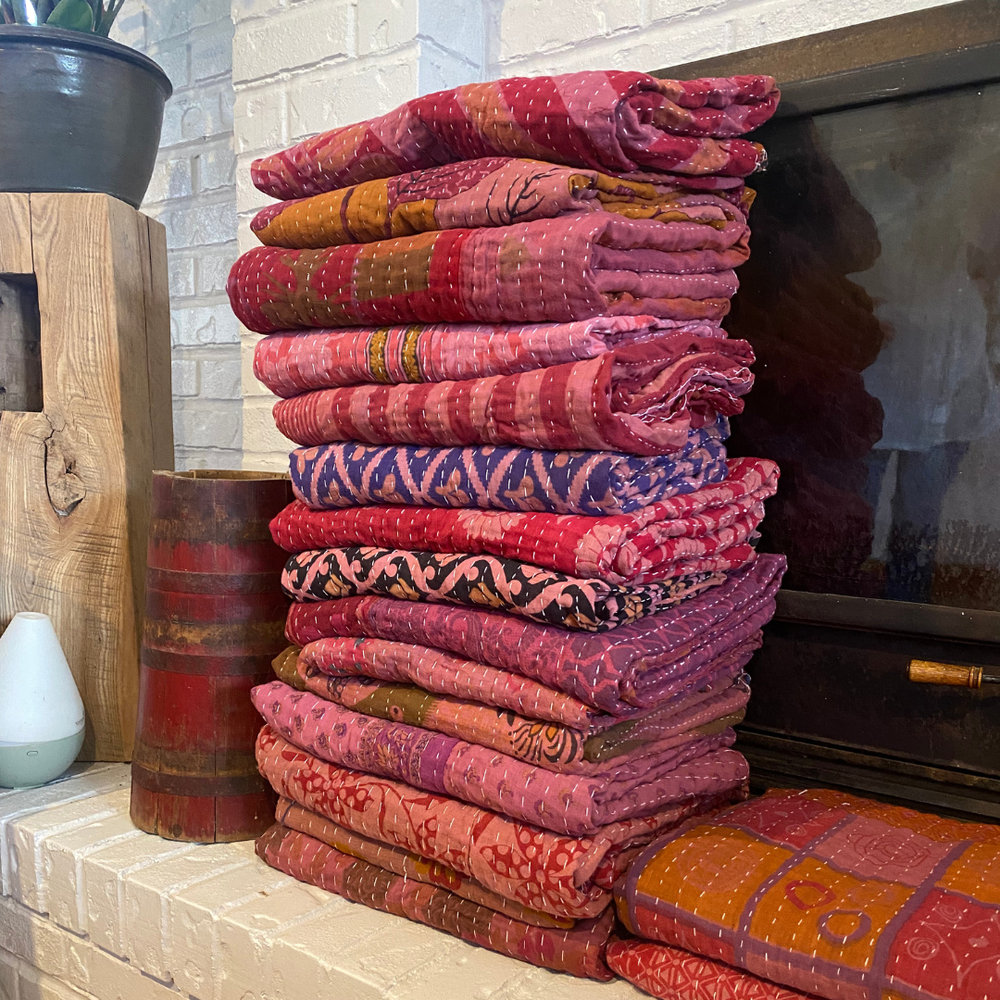 
                  
                    Seeds - Pink and Red Kanthas | Recycled Sarees 100% Cotton.
                  
                