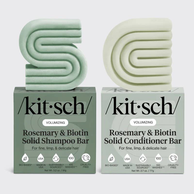 KITSCH - Rosemary & Biotin Volumizing Shampoo & Conditioner Bar Combo Beauty & Fragrance KITSCH