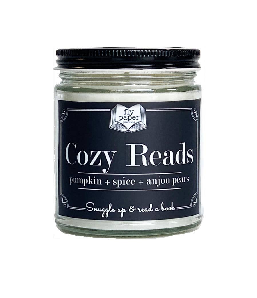 Cozy Reads Pumpkin Spice Fall 9oz Glass Soy Candle - Pink Pig