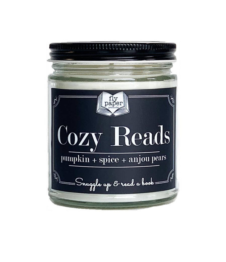 Fly Paper Products - Cozy Reads Pumpkin Spice Fall 9oz Glass Soy Candle - Pink Pig