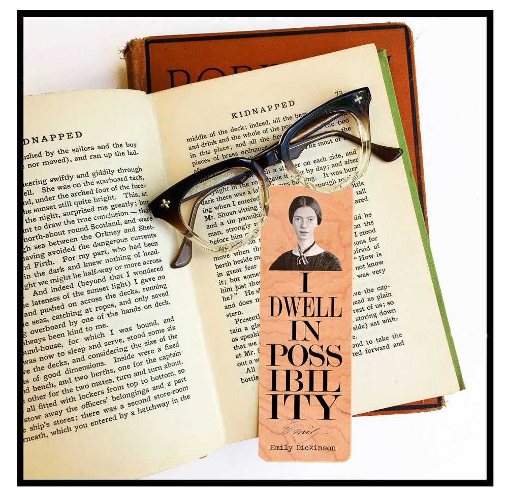 Fly Paper Products - Emily Dickinson "I Dwell in Possibility" Literary Bookmark - Pink Pig