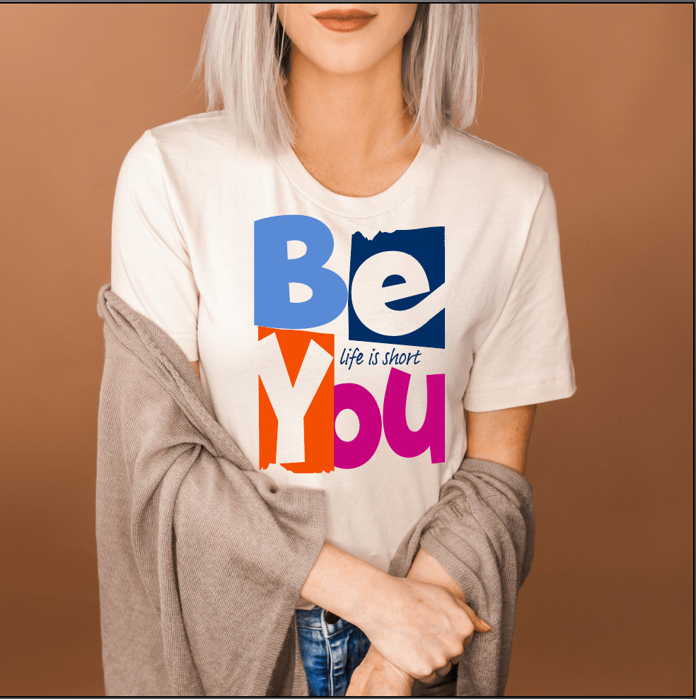 Bold, Vibrant "BE YOU"  Women's Tshirt - Pink Pig