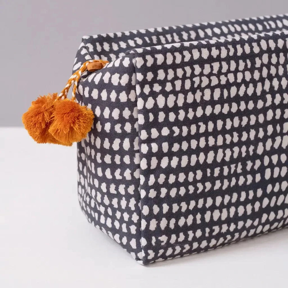 
                  
                    Graymarket Design Navy Dot Block Printed Toiletry Bag with Orange Pompom - Pink Pig
                  
                