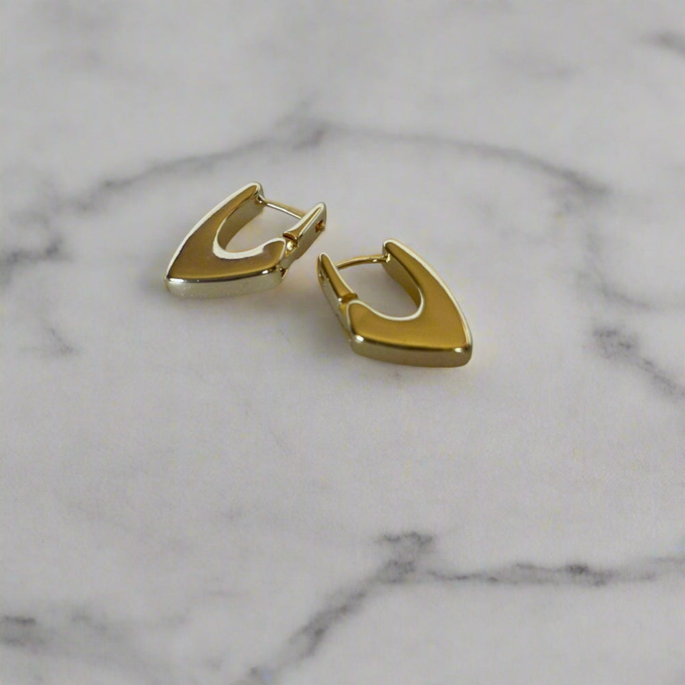 Abstract Hoops. Modern Gold Filled Everyday Hoops - Pink Pig