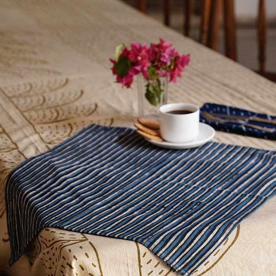 
                  
                    Ichcha - Dining Table Cloth Table Napkin Linens (Set of 4) - Stripe - Pink Pig
                  
                