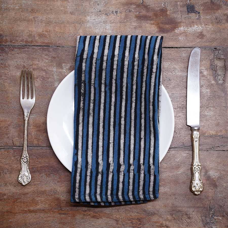 
                  
                    Ichcha - Dining Table Cloth Table Napkin Linens (Set of 4) - Stripe - Pink Pig
                  
                