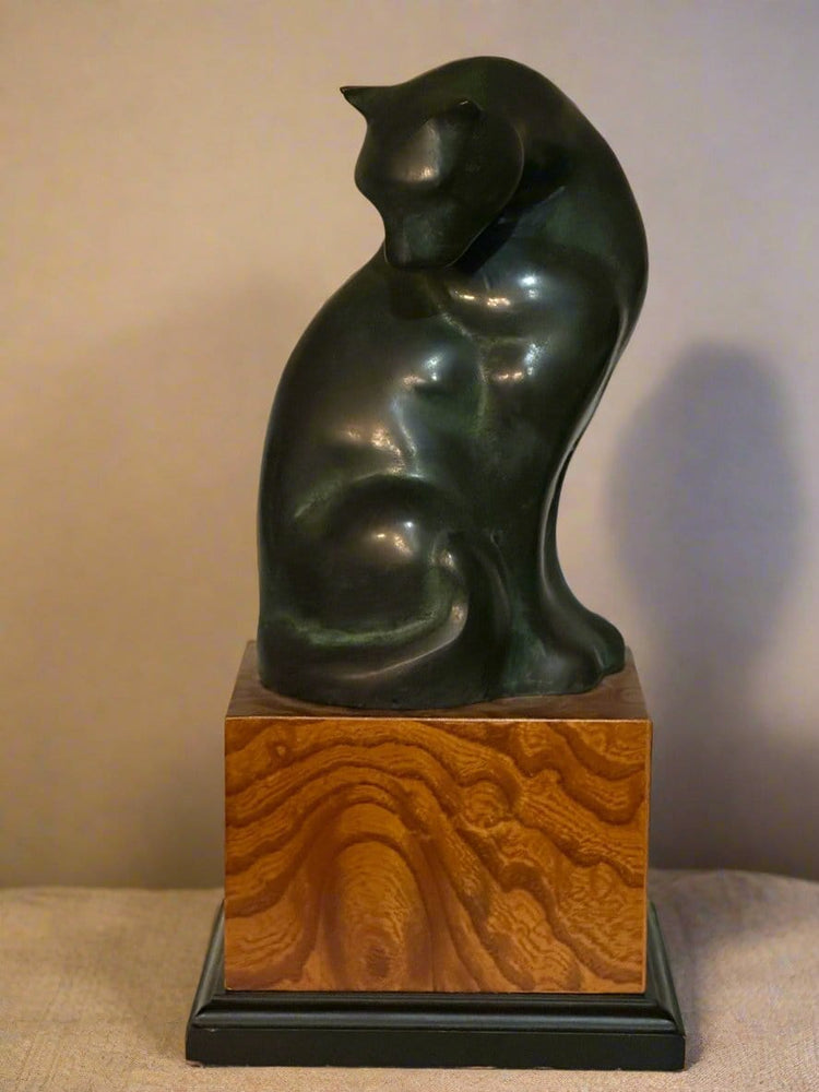 
                  
                    Art Deco Bronze Model Sitting Cat - Pink Pig
                  
                