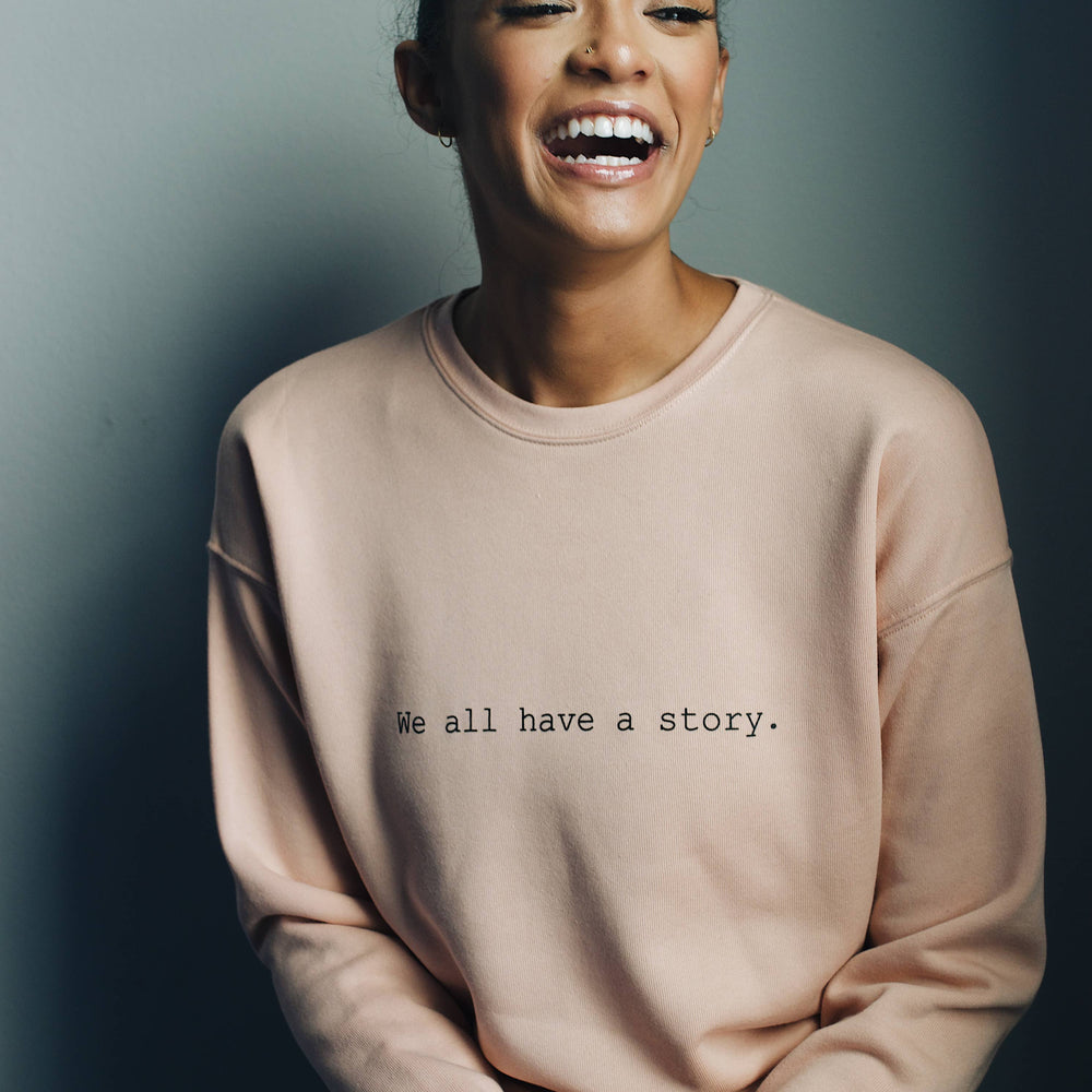 
                  
                    Know Purpose - We All Have A Story Sweatshirt - Pink Pig
                  
                